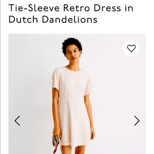 Tie sleeve in retro dress in Dutch dandelion